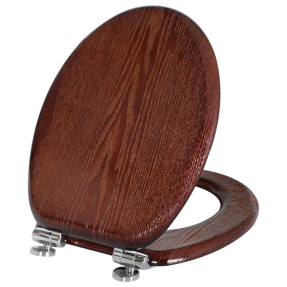 Natural Wood Toilet Seat Round or Elongated Brown
