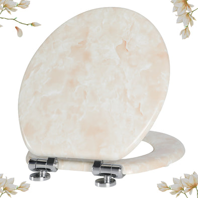 Marble Wood Toilet Seat Round or Elongated Beige