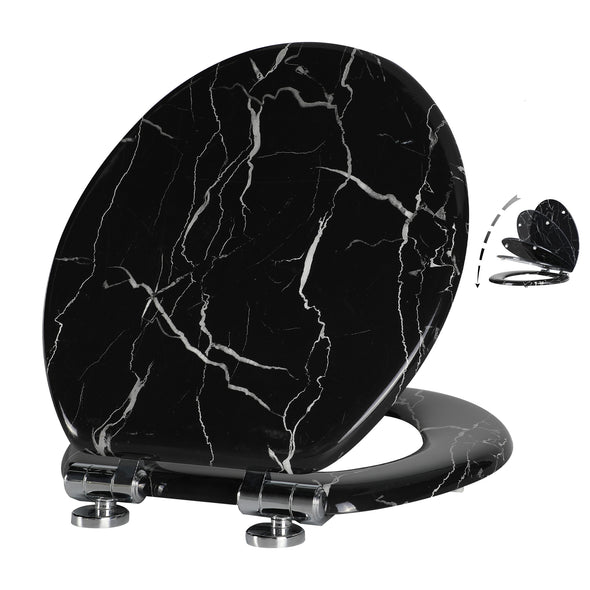 Marble Wood Toilet Seat Round or Elongated Black