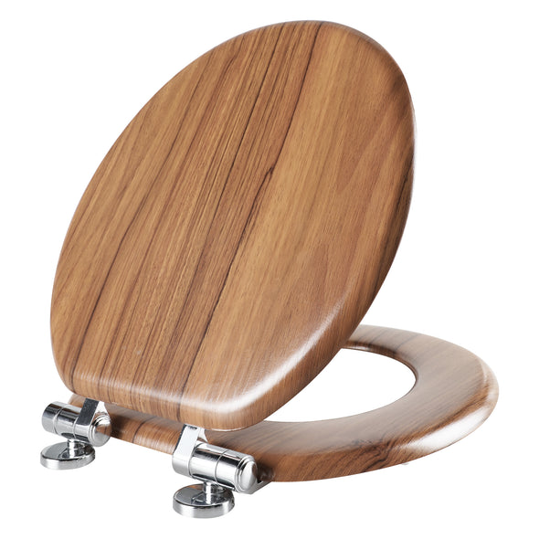Molded Wood Toilet Seat Round or Elongated Natural Wood