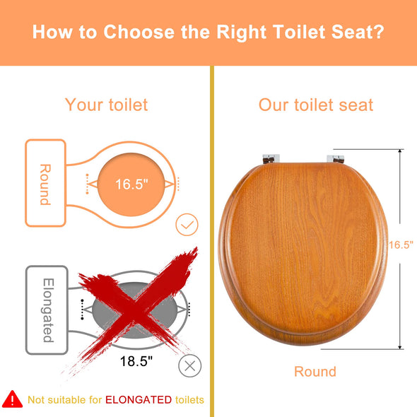 Natural Wood Toilet Seat Round or Elongated Orange