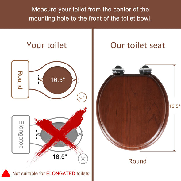 Molded Wood Toilet Seat Round or Elongated Dark red